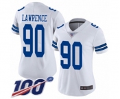 Women's Dallas Cowboys #90 DeMarcus Lawrence White Vapor Untouchable Limited Player 100th Season Football Jersey