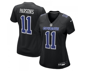 Women's Nike Dallas Cowboys #11 Micah Parsons Carbon Black Fashion Game Jersey