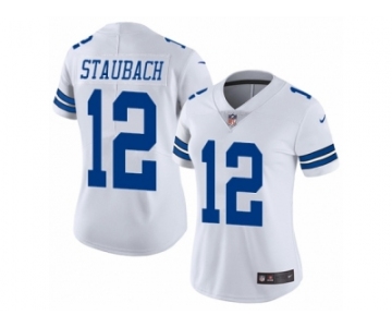 Women's Nike Dallas Cowboys #12 Roger Staubach Vapor Untouchable Limited White NFL Jersey