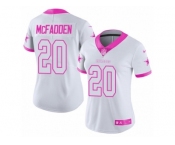 Women's Nike Dallas Cowboys #20 Darren McFadden Limited White Pink Rush Fashion NFL Jersey Women's Nike Dallas Cowboys #20 Darren McFadden Limited White Pink Rush Fashion NFL Jersey