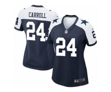 Women's Nike Dallas Cowboys #24 Nolan Carroll Game Navy Blue Throwback Alternate NFL Jersey