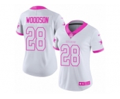 Women's Nike Dallas Cowboys #28 Darren Woodson Limited White Pink Rush Fashion NFL Jersey Women's Nike Dallas Cowboys #28 Darren Woodson Limited White Pink Rush Fashion NFL Jersey