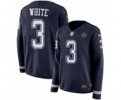 Women's Nike Dallas Cowboys #3 Mike White Limited Navy Blue Therma Long Sleeve NFL Jersey Women's Nike Dallas Cowboys #3 Mike White Limited Navy Blue Therma Long Sleeve NFL Jersey