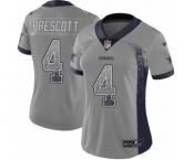 Women's Nike Dallas Cowboys #4 Dak Prescott Limited Gray Rush Drift Fashion NFL Jersey Women's Nike Dallas Cowboys #4 Dak Prescott Limited Gray Rush Drift Fashion NFL Jersey