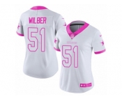 Women's Nike Dallas Cowboys #51 Kyle Wilber Limited White Pink Rush Fashion NFL Jersey Women's Nike Dallas Cowboys #51 Kyle Wilber Limited White Pink Rush Fashion NFL Jersey