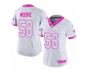Women's Nike Dallas Cowboys #58 Damontre Moore Limited White Pink Rush Fashion NFL Jersey Women's Nike Dallas Cowboys #58 Damontre Moore Limited White Pink Rush Fashion NFL Jersey