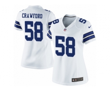 Women's Nike Dallas Cowboys #58 Jack Crawford Limited White NFL Jersey