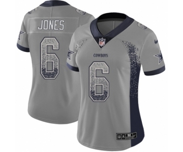 Women's Nike Dallas Cowboys #6 Chris Jones Limited Gray Rush Drift Fashion NFL Jersey