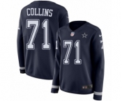 Women's Nike Dallas Cowboys #71 La'el Collins Limited Navy Blue Therma Long Sleeve NFL Jersey Women's Nike Dallas Cowboys #71 La'el Collins Limited Navy Blue Therma Long Sleeve NFL Jersey