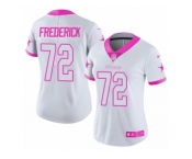 Women's Nike Dallas Cowboys #72 Travis Frederick Limited White Pink Rush Fashion NFL Jersey Women's Nike Dallas Cowboys #72 Travis Frederick Limited White Pink Rush Fashion NFL Jersey