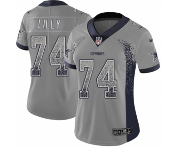 Women's Nike Dallas Cowboys #74 Bob Lilly Limited Gray Rush Drift Fashion NFL Jersey