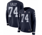 Women's Nike Dallas Cowboys #74 Bob Lilly Limited Navy Blue Therma Long Sleeve NFL Jersey Women's Nike Dallas Cowboys #74 Bob Lilly Limited Navy Blue Therma Long Sleeve NFL Jersey