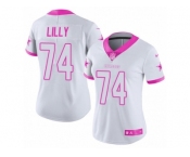 Women's Nike Dallas Cowboys #74 Bob Lilly Limited White Pink Rush Fashion NFL Jersey Women's Nike Dallas Cowboys #74 Bob Lilly Limited White Pink Rush Fashion NFL Jersey