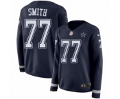 Women's Nike Dallas Cowboys #77 Tyron Smith Limited Navy Blue Therma Long Sleeve NFL Jersey Women's Nike Dallas Cowboys #77 Tyron Smith Limited Navy Blue Therma Long Sleeve NFL Jersey