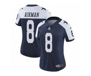 Women's Nike Dallas Cowboys #8 Troy Aikman Vapor Untouchable Limited Navy Blue Throwback Alternate NFL Jersey