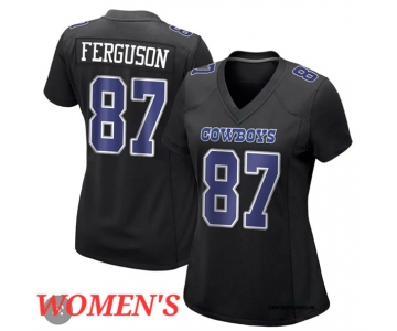 Women's Nike Dallas Cowboys #87 Jake Ferguson Carbon Black Fashion Game Jersey