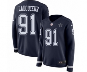 Women's Nike Dallas Cowboys #91 L. P. Ladouceur Limited Navy Blue Therma Long Sleeve NFL Jersey Women's Nike Dallas Cowboys #91 L. P. Ladouceur Limited Navy Blue Therma Long Sleeve NFL Jersey