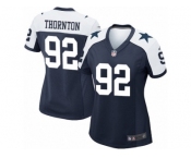 Women's Nike Dallas Cowboys #92 Cedric Thornton Game Navy Blue Throwback Alternate NFL Jersey Women's Nike Dallas Cowboys #92 Cedric Thornton Game Navy Blue Throwback Alternate NFL Jersey
