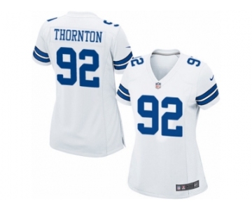 Women's Nike Dallas Cowboys #92 Cedric Thornton Game White NFL Jersey