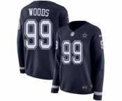 Women's Nike Dallas Cowboys #99 Antwaun Woods Limited Navy Blue Therma Long Sleeve NFL Jersey Women's Nike Dallas Cowboys #99 Antwaun Woods Limited Navy Blue Therma Long Sleeve NFL Jersey