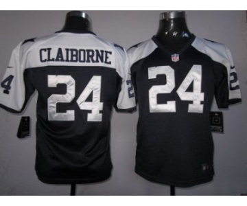 nike women nfl jerseys dallas cowboys #24 claiborne blue thankgivings[nike]
