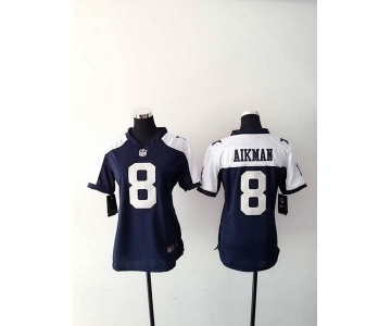 nike women nfl jerseys dallas cowboys #8 aikman blue(nike thankgivings)