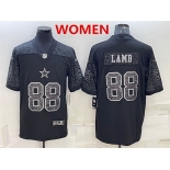 women's dallas cowboys #88 ceedee lamb black reflective limited stitched football jersey women's dallas cowboys #88 ceedee lamb black reflective limited stitched football jersey