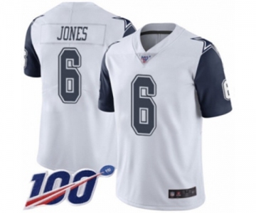Youth Dallas Cowboys #6 Chris Jones Limited White Rush Vapor Untouchable 100th Season Football Jersey