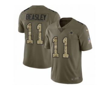 Youth Nike Dallas Cowboys #11 Cole Beasley Limited Olive Camo 2017 Salute to Service NFL Jersey