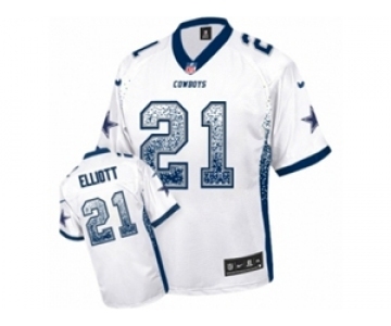 Youth Nike Dallas Cowboys #21 Ezekiel Elliott Elite White Drift Fashion NFL Jersey