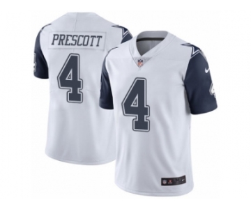 Youth Nike Dallas Cowboys #4 Dak Prescott Limited White Rush NFL Jersey