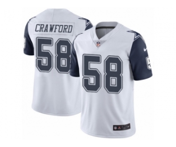 Youth Nike Dallas Cowboys #58 Jack Crawford Limited White Rush NFL Jersey