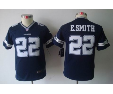 nike youth nfl jerseys dallas cowboys #22 e.smitth blue[nike limited]
