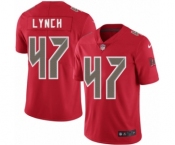 Men's Nike Tampa Bay Buccaneers #47 John Lynch Elite Red Rush Vapor Untouchable NFL Jersey