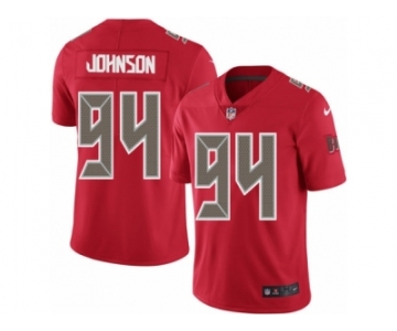 Men's Nike Tampa Bay Buccaneers #94 George Johnson Elite Red Rush NFL Jersey
