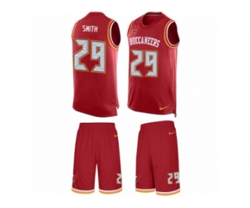 Men Nike Tampa Bay Buccaneers #29 Ryan Smith Limited Red Tank Top Suit NFL Jersey