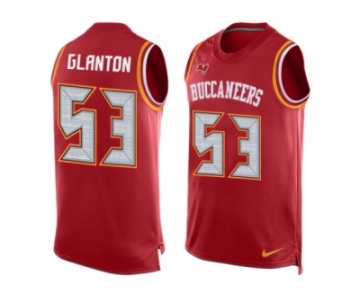 Men Nike Tampa Bay Buccaneers #53 Adarius Glanton Limited Red Player Name & Number Tank Top NFL Jersey