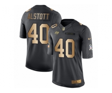 Men's Nike Tampa Bay Buccaneers #40 Mike Alstott Limited Black Gold Salute to Service NFL Jersey