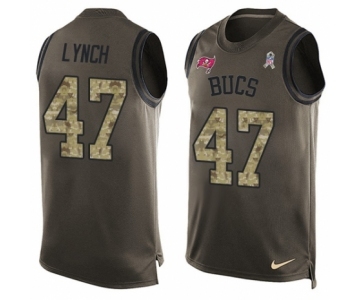 Men's Nike Tampa Bay Buccaneers #47 John Lynch Limited Green Salute to Service Tank Top NFL Jersey