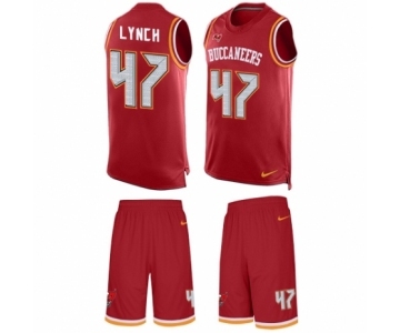Men's Nike Tampa Bay Buccaneers #47 John Lynch Limited Red Tank Top Suit NFL Jersey
