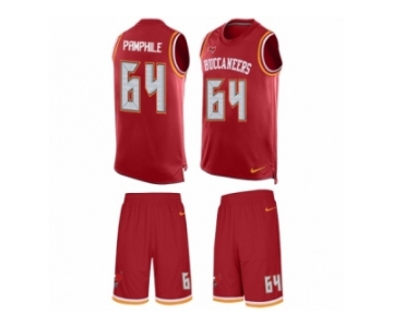 Men's Nike Tampa Bay Buccaneers #64 Kevin Pamphile Limited Red Tank Top Suit NFL Jersey