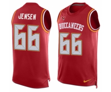 Men's Nike Tampa Bay Buccaneers #66 Ryan Jensen Limited Red Player Name & Number Tank Top NFL Jersey