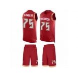 Men's Nike Tampa Bay Buccaneers #75 Davonte Lambert Limited Red Tank Top Suit NFL Jersey
