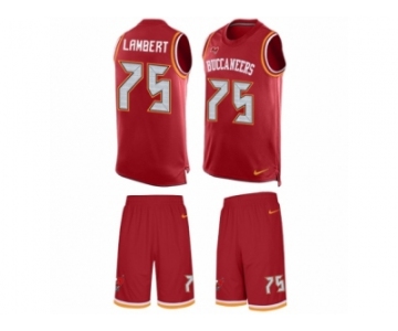 Men's Nike Tampa Bay Buccaneers #75 Davonte Lambert Limited Red Tank Top Suit NFL Jersey