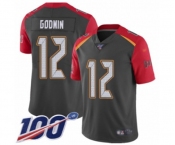 Men's Tampa Bay Buccaneers #12 Chris Godwin Limited Gray Inverted Legend 100th Season Football Jersey Men's Tampa Bay Buccaneers #12 Chris Godwin Limited Gray Inverted Legend 100th Season Football Jersey