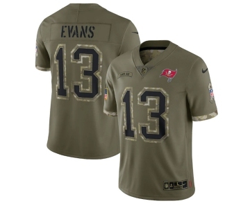 Men's Tampa Bay Buccaneers #12 Tom Brady 2022 Olive Salute To Service Limited Stitched Jersey