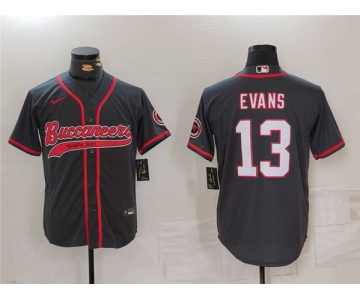 Men's Tampa Bay Buccaneers #13 Mike Evans Gray Cool Base Stitched Baseball Jersey
