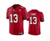 Men's Tampa Bay Buccaneers #13 Mike Evans Red 2025 50th Anniversary Patch And 4-Star C Patch Vapor Untouchable Limited Football Stitched Jersey