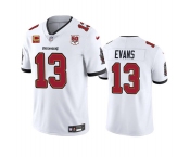 Men's Tampa Bay Buccaneers #13 Mike Evans White 2025 50th Anniversary Patch And 4-Star C Patch Vapor Untouchable Limited Football Stitched Jersey