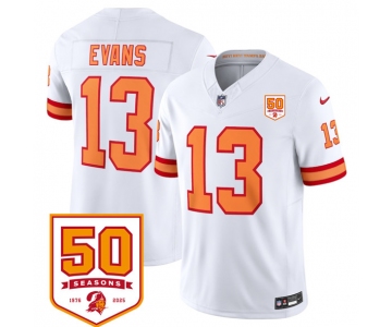 Men's Tampa Bay Buccaneers #13 Mike Evans White 2025 F.U.S.E. 50th Anniversary Patch Vapor Untouchable Limited Football Stitched Jersey